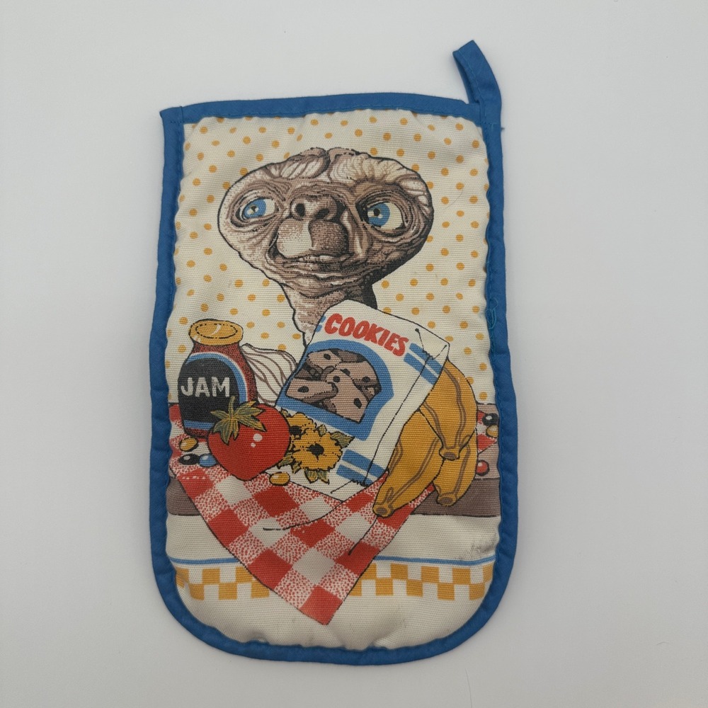 Vintage 1982 ET The Extra Terrestrial Oven Mitt Blue Quilted Movie Memorabilia